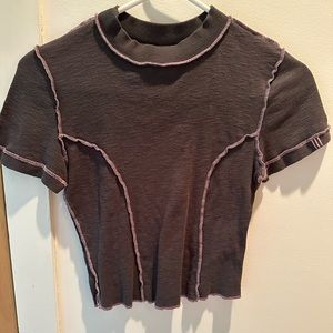 UO Dark Gray Tee w/ Light Pink Details. Size M, worn once